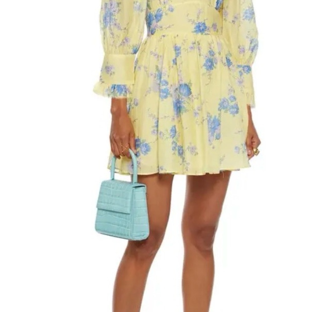 LoveShackFancy Ross Floral-Print Cotton And Silk-Blend Voile Mini Dress - Yellow